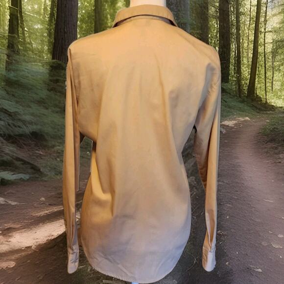 Movie Star Brand Tan Button Down Safari Style Camp Shirt L/S Junior's Size 9 - Picture 3 of 7